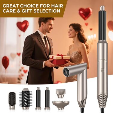 UKLISS 8-в-1 Pro Airstyler: Фен-щітка, локони, термощітка, 1400W, для жінок