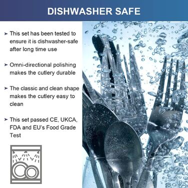 Набір столових приборів Ben & Bel на 6 осіб (24 шт.) з нержавіючої сталі - ніж, виделка, ложка, подарункова коробка, легкий у догляді, придатний для миття в посудомийній машині