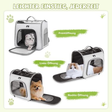 Рюкзак для котів та маленьких собак ALLSOPETS, дихаючий, з фронтальною відкриванням та страхувальним ремінцем, для подорожей, прогулянок (Блутно-рожевий, Сірий у хмаринках)