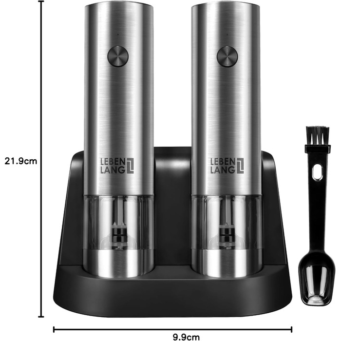 Electric Salt and Pepper Grinder - Rechargeable & Many Accessories | Battery Set | Pepper Dispenser Pepper and Salt Grinder for Coarse Salt