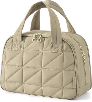 BAGSMART Косметичка для подорожей, велика, чорна/коричнева, з ручкою