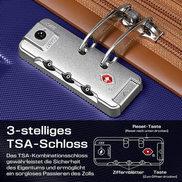 Набір валіз Joyway 5шт з ABS пластику, розширюваний, з TSA-замком, 4 колеса, 1 сумка, 1 органайзер, темно-синій