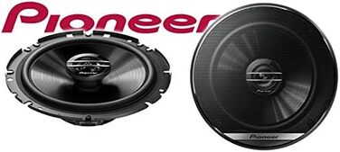 Автомобільні коаксіальні динаміки Pioneer TS-G1720F 17 см, 2-смугові, 300 Вт, 40 Вт RMS, з ґратами, потужний звук, високий ККД