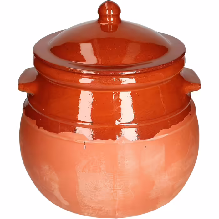 MamboCat Casserole Pot with Lid | One-Pot Meal | 4.5 Liters | Mediterranean | Unique Handmade | Partially Glazed | Antique/Vintage | Medieval | Viking