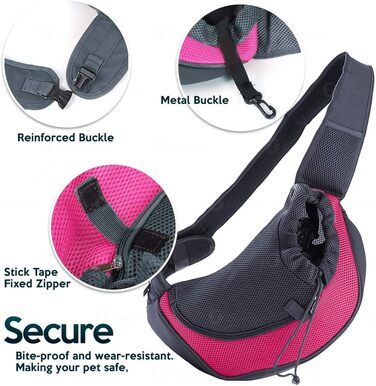 Сумка-переноска для собак та котів, велика, 38 x 10 x 20 см, рожева, до 4 кг