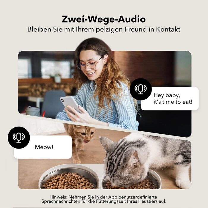 Автомат годування котів PETLIBRO 5л з 2 мисками та камерою 1080P, WiFi, нічне бачення, сповіщення та тримач для сухого корму для кількох котів (білий)