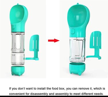 Подорожній набір для собак: миска, пляшка та диспенсер для корму (350 мл, блакитний)