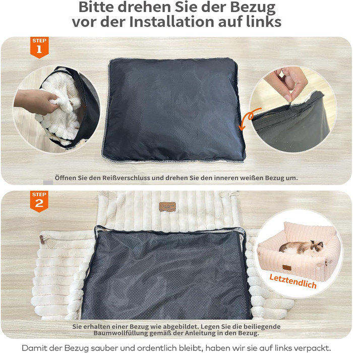 М'яке лежанка для котів та собак CheerPals – 63 x 55–66 см, знімний, миючий чохол, антиковзаюча підставка