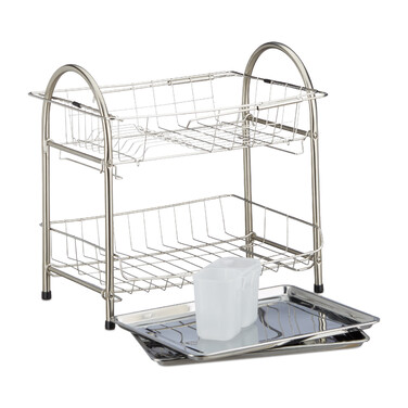 Relaxdays 2-Tier Dish Rack
