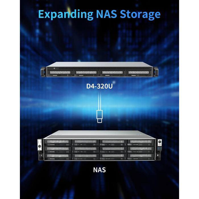 TERRAMASTER D4-320U: 4-слотове HDD корпус для монтажу в стійку з USB 3.2 Gen2 та 10 Gbit/s інтерфейсом, Hot-Swap, Plug-and-Play (без жорсткого диска)