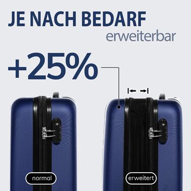 Набір валіз FERGÉ 3 шт. з жорстким корпусом, розширюваний. Валізи Trolley, Handgepäck, L, XL. Матеріал: 100% ABS, колір: рожевий (3 шт. в наборі, Navy)