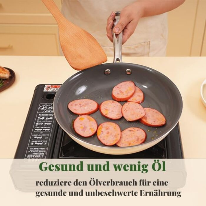 Сковорода Cookersway з керамічним покриттям, 28 см, антипригарна, для кухні, без PFOA, PTFE, PFA, темно-сіра