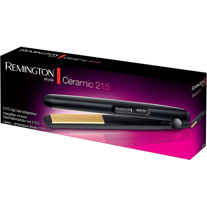 Випрямляч для волосся Remington S1450 (чорний) - вузькі керамічні пластини, швидкий нагрів, 215°C