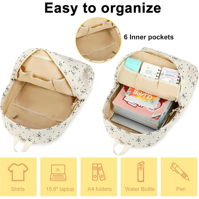 BTOOP Рюкзак унісекс 0122 (1 шт.) 17' з чорним сердечком з бантиком