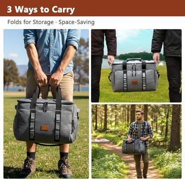 Термосумка 35L для пікніка та обідів: ізольована, водонепроникна, для кемпінгу, пляжу та BBQ