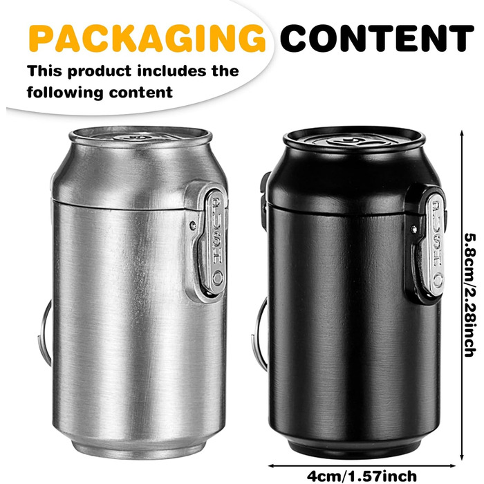 2 Piece Portable Ashtrays for On the Go: 5.8 * 4cm Odor-Proof Ashtrays with Lid and Keychain, Mobile Portable Ashtray Travel Ashtray for Outdoors Camping (Black+Gray)