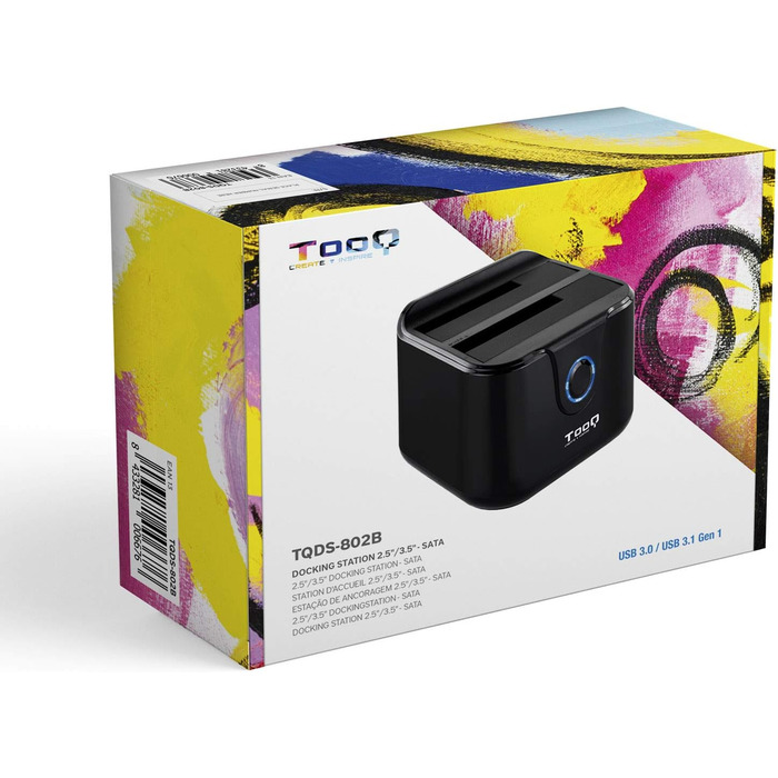 Док-станція TooQ TQDS-802B з двома SATA роз'ємами для 2.5/3.5