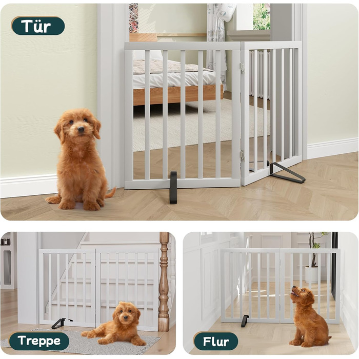 Бамбукове захисне гiтер для дитини та тварин Semiocthome, 2 секції, 90 см, бiлий