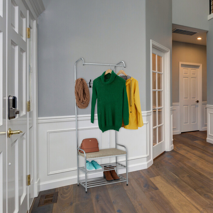 Relaxdays Wardrobe with Shoe Storage & Bench