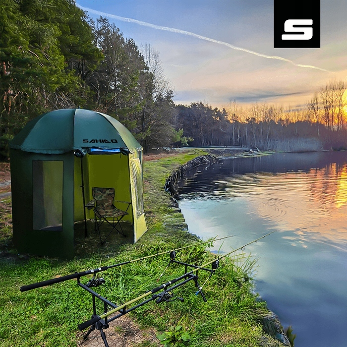 Рибальська парасолька Sahido Fishing Full Shield, 230 см, водонепроникна, з регулюванням
