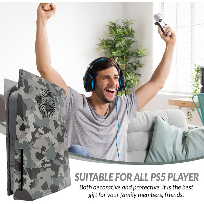MatoSan® Accessories for PS5 Faceplate for Disc Edition | PS5 Cover Black PS5 Accessories for PS5 Cover | PS5 Skin | PS5 Plate, PS5 Side Panels Cover PS5 Accessories PS5 Case Camouflage