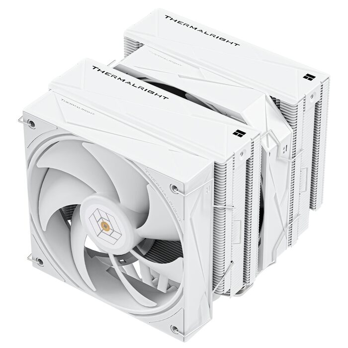 Кулер для процесора Thermalright Royal Pretor 130 Ultra White, двовежевий повітряний охолоджувач з 7 тепловими трубками для AM4/AM5, Intel LGA1851/1700/115x/2011, білий