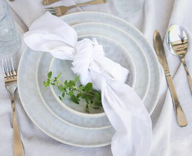 Набір посуду MÄSER Serie Tiles Modernes Vintage для 2 осіб (8 предметів) - кераміка, дизайн Мавританії, скандинавська форма, білий