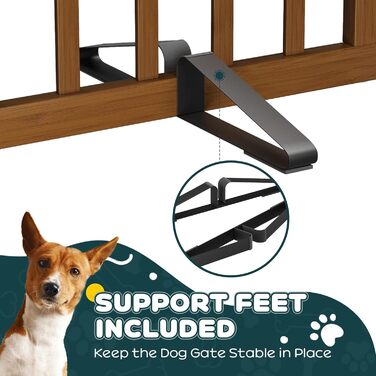 Бамбуковий загороджувач для тварин Semiocthome: 2 панелі, 90 см, 61 см висота, для дому, для собак та кошенят