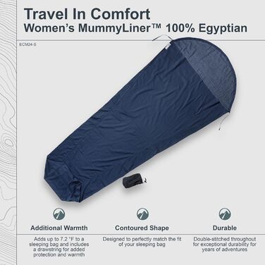 Кокон спальний мішок-ковдра Cocoon Mummy Liner Small з єгипетської бавовни