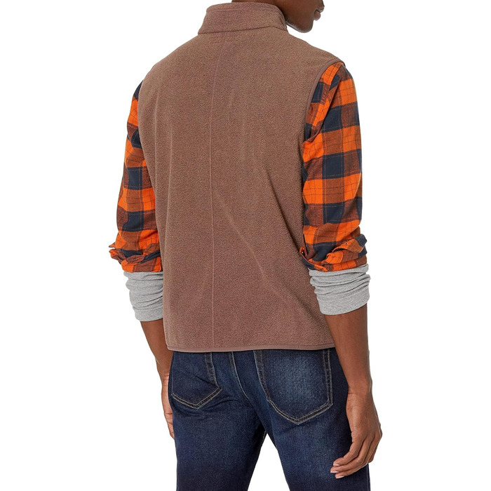 Чоловіча флісова жилетка Amazon Essentials з блискавкою (доступна у розмірах Big & Tall) з переробленого поліестеру, коричнева