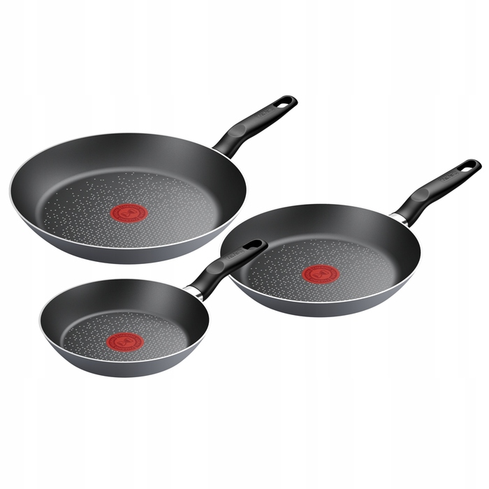 Набір сковорідок Tefal з антипригарним покриттям, сірі, 3 предмети (20/24/28 см)