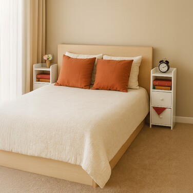 Slim White Nightstand