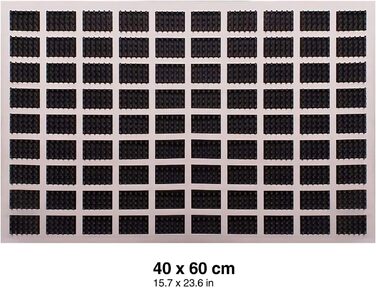 GOODS+GADGETS Люксова вхідна алюмінієва килимок для взуття 60x40 см з гумовими вставками, мат у стилі нержавіючої сталі