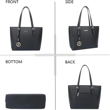 Сумка жіноча Gallantry Paris шопер з блискавкою для документів A4, чорна