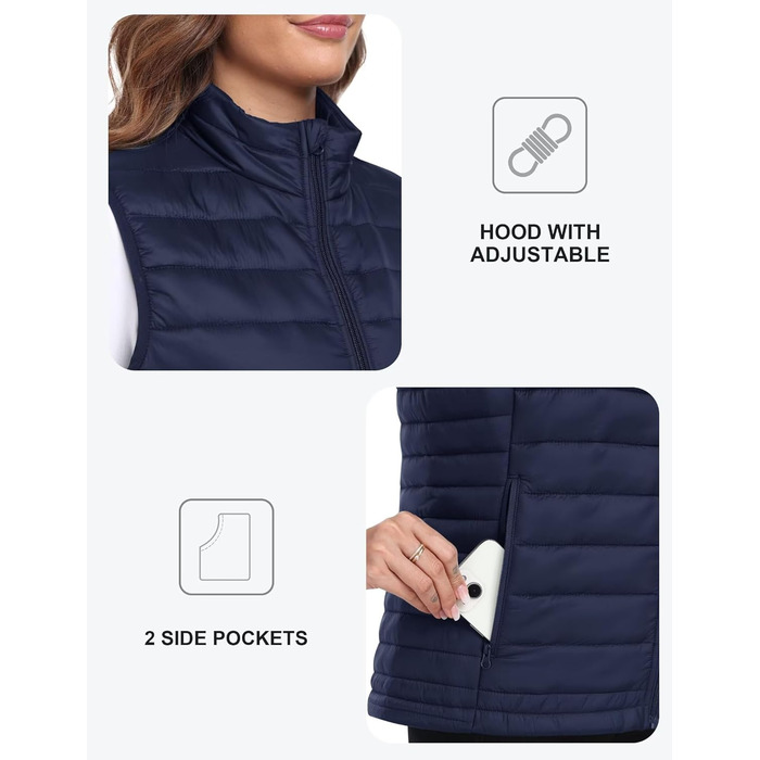 oFiz Steppweste Daen: Легка степкова жилетка Daen для активного відпочинку, туризму та подорожей (Синій, L)