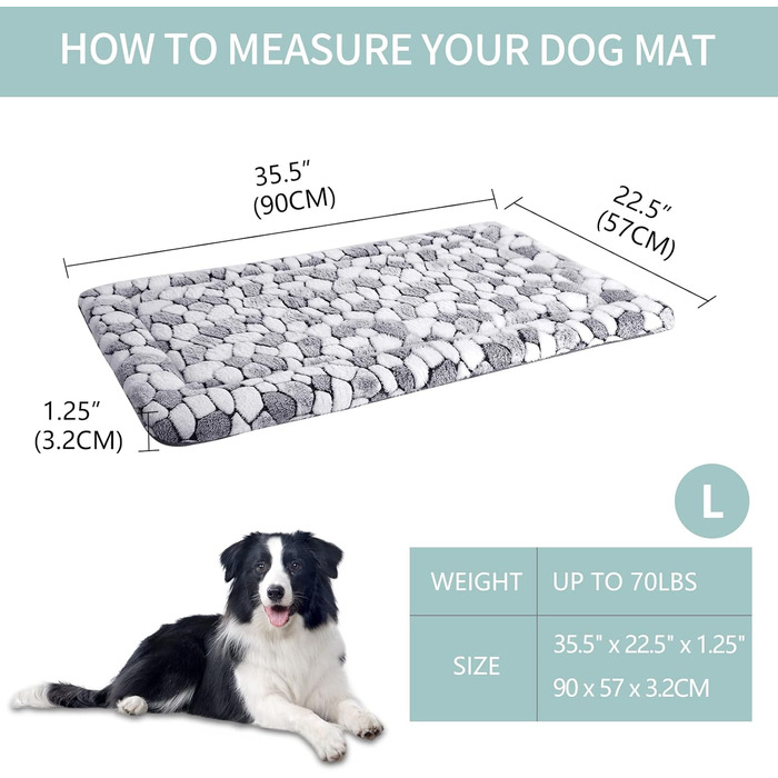 VANKEAN Stylish Dog Crate Pad, Reversible (Cool and Warm), Soft Pet Sleeping Mat Dog Bed for Crate, Suitable for Small to XX-Large Dogs and Cats, Machine Washable Crate Beds