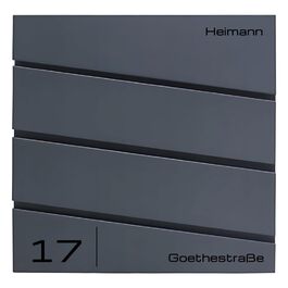 Поштова скринька Verda Anthrazit з газетницею, порошкове покриття AkzoNobel, 2 ключі, табличка з ім'ям, персоналізована, дизайнерська настінна, нержавіюча сталь (Sn3645-1)