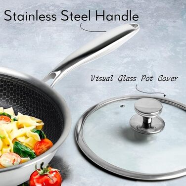 Набір каструль Innerwell 3 шт. (20+24+28 см) з нержавіючої сталі з кришкою, індукційний, антипригарне покриття з рельєфною структурою, для духовки, придатний для миття в посудомийній машині, без PFOA