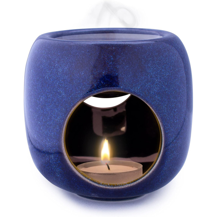 Аромалампа Kaloogo Sabai Scent Pure, керамічна, океанічно-синя, для ефірних олій та воску, мінімалістичний дизайн, якісна теплоємність, підходить для ароматичних свічок і ароматерапії