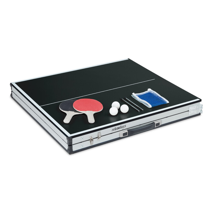 Relaxdays Black Table Tennis Table with Accessories