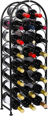 PAG Wine Rack Metal Freestanding Floor Bottle Rack, Decorative Bottle Holder Stand for Kitchen/Floor/Bar, (Black, 23 Bottle)