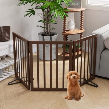 Бамбукове переносне захисне ґратка для собак Semiocthome, 3 секції, 61 см, для дому, біле