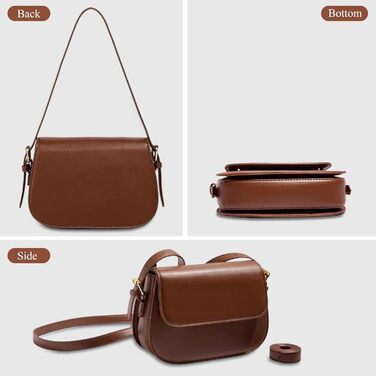 Сумка жіноча через плече з PU шкіри, маленька сумка-шопер для повсякденного використання, роботи та відпочинку (Коричнева)