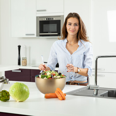 Relaxdays Two-tone stainless steel salad bowl