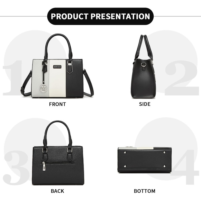 Сумка жіноча Miss Lulu середнього розміру, PU шкіра, сіра. Зі знімним ремінцем, для офісу, школи, подорожей та покупок