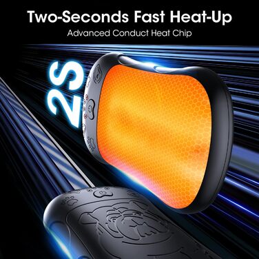 Електричні грілки для рук, 2 шт. 6000 мАг, акумуляторні, багаторазові, для спорту, полювання, кемпінгу, теплий подарунок, чорний