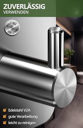 Набір гачків для рушників 4smile, 6 шт., сріблясті - без свердління, з нержавіючої сталі, для ванної кімнати