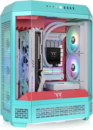 Thermaltake The Tower 600: Корпус ПК ATX Mid-Tower з вертикальним дизайном, USB-C, білий (Mint Strawberry)