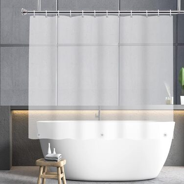 Шторка для душу YISURE, прозора, 120x200 см, з магнітною фіксацією, водонепроникна, для ванни