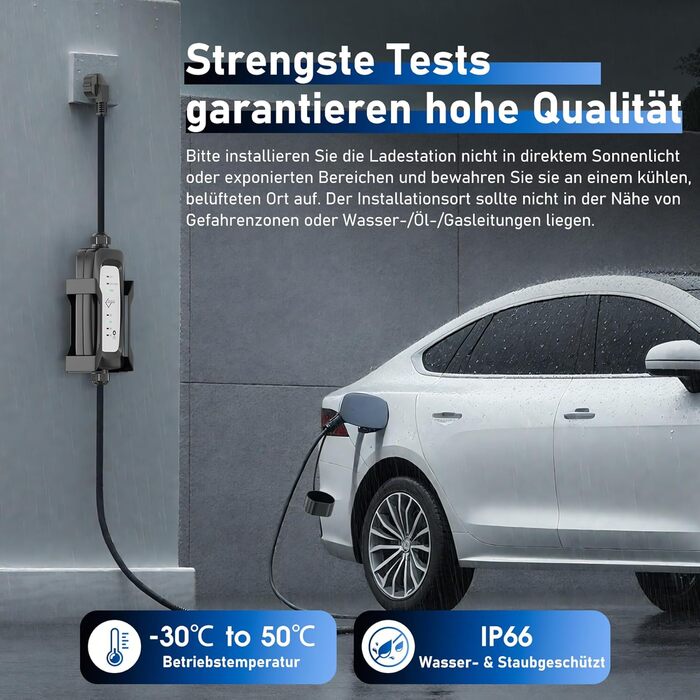 Кабель зарядки Schuko 3.6kW для електромобілів (5м, 6-16A) | Зарядний кабель для електрокар з регулюванням струму | Сумісний з ID.3/ID.4, Model 3/Y, ZOE, Q3/Q5 та ін. (EV/PHEV) Чорний - Upgrade, без дисплея 5 м